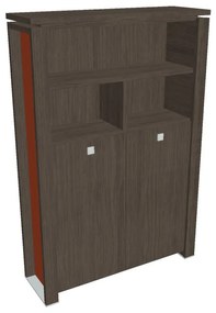 Verno+ S magas gardrób 140 x 46 x 210 cm, polccal, antracit tölgy / narancs