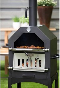 ITALIA Multifunkciós kerti grill, füstölő, pizzakemence