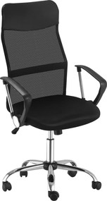 HOMCOM Ergonomikus Irodai Szék, Gamer Szék, Forgószék Rázzuk Funkcióval, Magasságban Állítható Íróasztali Szék, Hab, Hálós, Fekete, 63 x 65 x 109-119