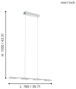 Eglo 94244 - LED függeszték CARTAMA 4xLED/4,5W/230V