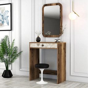 Lizbon Mirror - Walnut, White, Marble