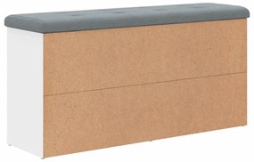 fehér szerelt fa cipőtároló pad 102 x 32 x 50 cm