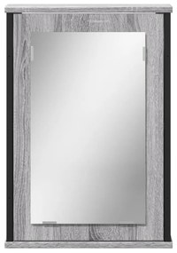 szürke sonoma szerelt fa tükrös szekrény 42x12x60 cm