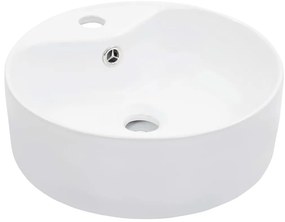vidaXL fehér kerámia mosdókagyló túlfolyóval 36 x 13  cm