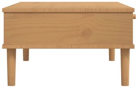 SENJA barna rattanhatású tömör fa dohányzóasztal 100x55x33 cm