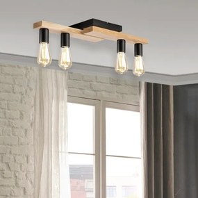 Felületre szerelhető csillár MATTE 4xE27/15W/230V fekete/tölgy