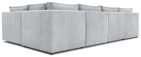 Világosszürke kordbársony sarokkanapé ("U" alakú-variálható) Nihad modular – Bobochic Paris