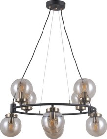 ITALUX PND-28622-8A GALVEZ Többágú Függesztett Lámpa Antik Bronz, Borostyán, Matt Fekete E14 IP20