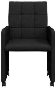 Kerekes Étkező Székek 2 pcs Fekete 58 x 65 x 94 cm szövet