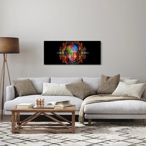 Kép - Buddha mellszobra neon színekben (120x50 cm)