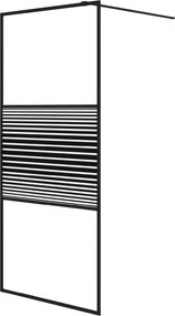 vidaXL fekete átlátszó ESG üveg zuhanyfal 90x195 cm