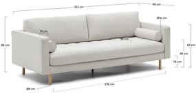 Szürkésbézs zsenília kanapé 222 cm Debra – Kave Home