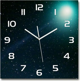 Nagy négyzet alakú üveg falióra Galaxis 60x60 cm