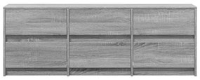 szürke sonoma színű szerelt fa LED-es TV-szekrény 140x34x50 cm