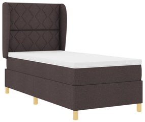 Boxspring Ágy Matrazzal - Sötétbarna, 90x200 cm, Szövet