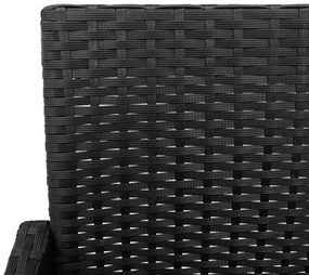 2 db fekete polyrattan kerti bárszék