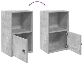betonszürke szerelt fa könyvespolc 31x24x52 cm