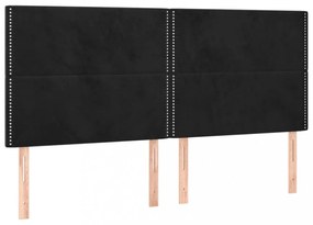 4 db fekete bársony fejtámla 100x5x78/88 cm