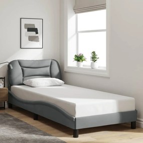 világosszürke szövet ágykeret LED-es matrac nélkül 80x200 cm