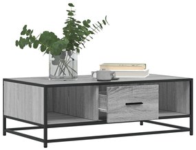 Szürke sonoma szerelt fa és fém dohányzóasztal 100 x 57 x 35 cm