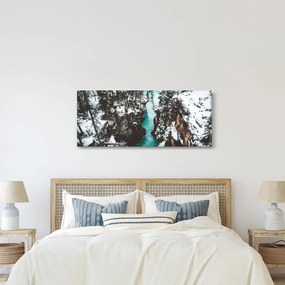 Kép - hegyi folyó télen (120x50 cm)