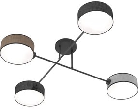 Felületre szerelhető csillár MAGA 4xE14/10W/230V fekete/barna/szürke