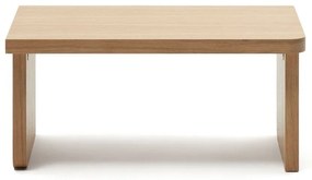 Natúr színű dohányzóasztal tölgyfa dekorral 89x62 cm Oaq – Kave Home