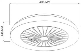 LED Dimmelhető mennyezeti lámpa ventilátorral LED/48W/230V 3000-6500K + távirányító