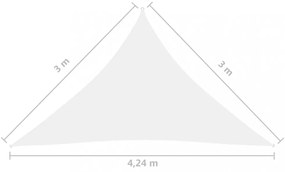 fehér háromszögű oxford-szövet napvitorla 3 x 3 x 4,24 m