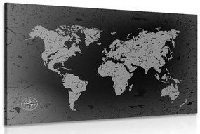 Kép világ térkép abstrakt háttéren fekete fehérben