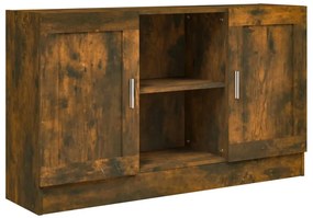 füstös tölgy színű szerelt fa tálalószekrény 120 x 30,5 x 70 cm
