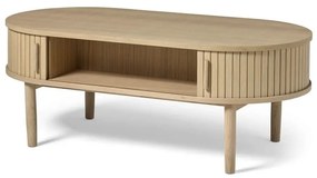 Natúr színű dohányzóasztal tölgyfa dekorral 60x120 cm Meta – Unique Furniture