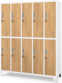 BHP öltözőszekrény fehér/arany tölgy: Eco Design 10 ajtós BARTEK