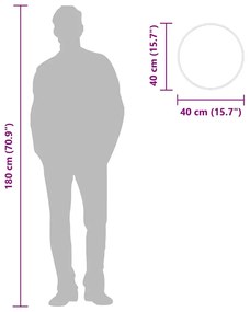 ezüstszínű falitükör Ø 40 cm Kerek