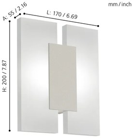 Eglo 96043 - LED Fali lámpa METRASS 2 2xLED/4,5W/230V