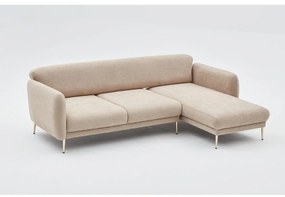 Bézs sarokkanapé (jobb oldali-heverő résszel) Simena – Balcab Home