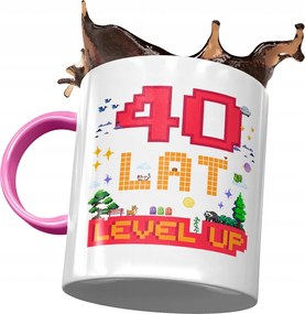Rózsaszín Bögre Születésnapra 40 40-es 40-es Ajándék Nyomtatott Fotóval