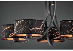 Jupiter 2107- ARTHUR láncos csillár 5xE27/15W/230V fekete/narancssárga/márvány dekor