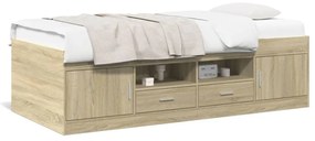 sonoma tölgy kanapéágy fiókkal matrac nélkül 100x200 cm
