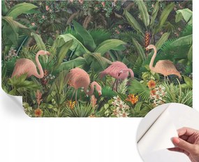 Fotótapéta Öntapadós Dekoratív tapéta Rózsaszín flamingók 416x254 cm