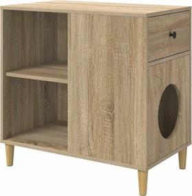 vidaXL Macska Ház Sonoma 72 x 42,5 x 70 cm Faanyag