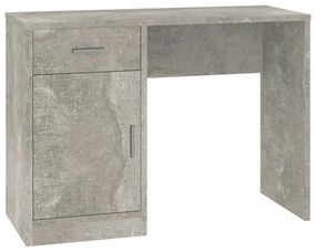 betonszürke faanyag fiókos/rekeszes íróasztal 100x40x73 cm