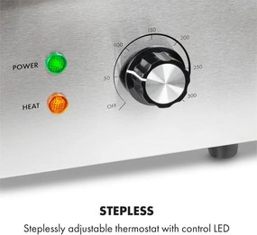 Klarstein Grillmeile 3000R, elektromos grill, 3000 W, grill lap, 54,5 x 35 cm, bordás