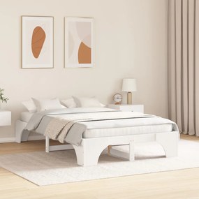 Ágykeret Fehér Fa 120 x 200 cm Tartós Ágykeret Téglalap alakú