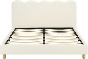 Ágy 180x200 cm méretben, krém színben, bouclé kárpittal IZMIR