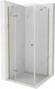 Mexen Roma, zuhanykabin 100 (ajtó) x 100 (fal) cm, 6mm átlátszó üveg, arany profil, 854-100-100-50-00