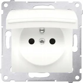 Simon 54 Egyfiókos Fali Aljzat Fedéllel IP44 Földelt (z/u) Tömítéssel Krém DGZ1BZ