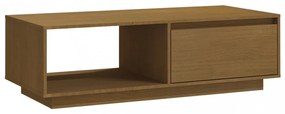 mézbarna tömör fenyőfa dohányzóasztal 110 x 50 x 33,5 cm