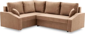 Grande Plus sarokkanapé, baloldali, szövet anyag, barna