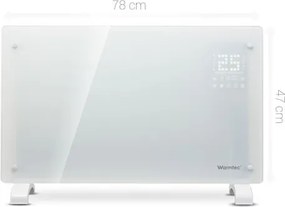 Warmtec EGW elektromos fűtőtest, Wi-Fi-vel irányítható, LCD kijelzővel, fekete, 2000W